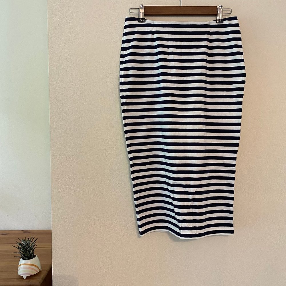 J. Crew Nautical Stripe Knit Pencil Skirt